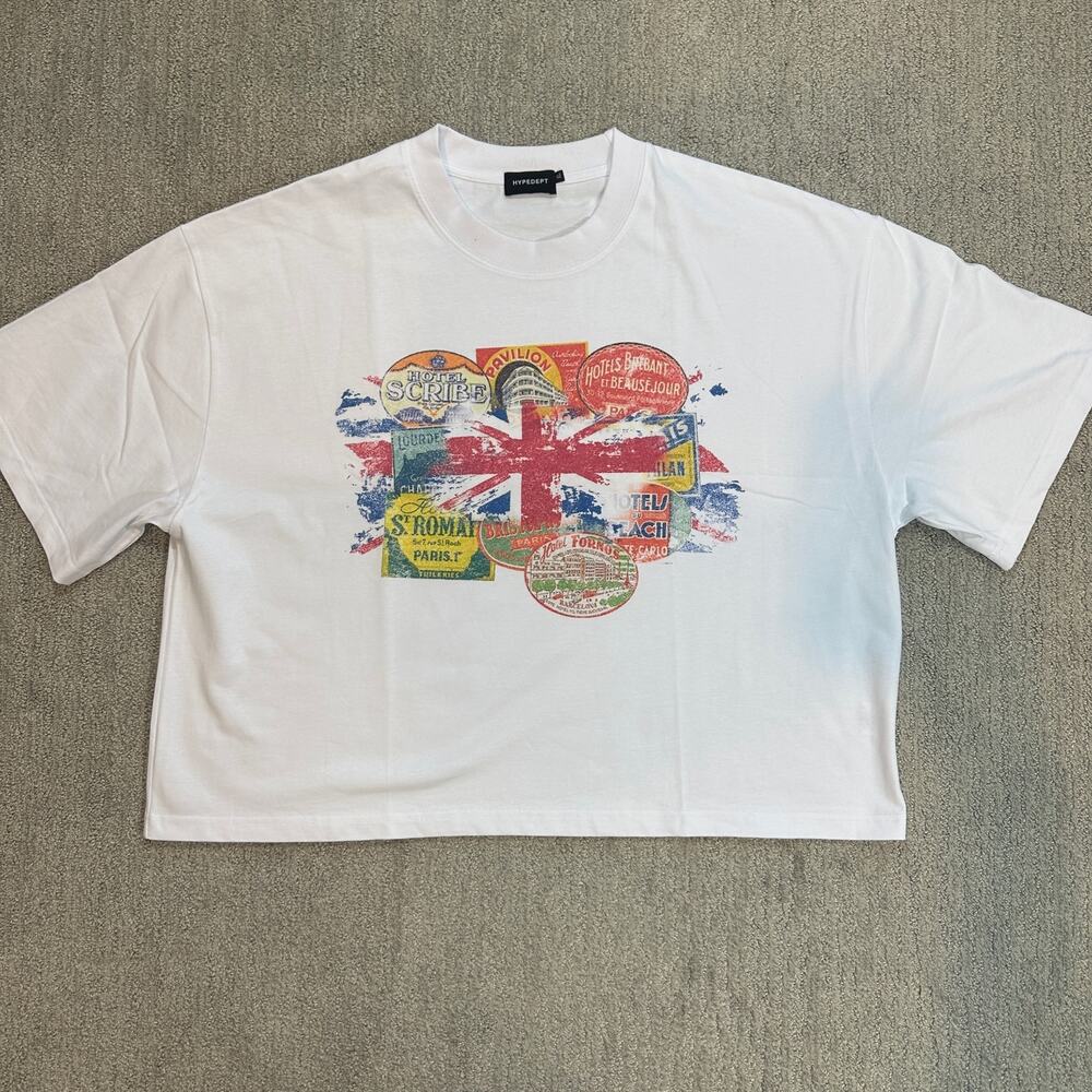 Y2K Streetwear Hype Dept. Graphic Tee Flags T-Shirt